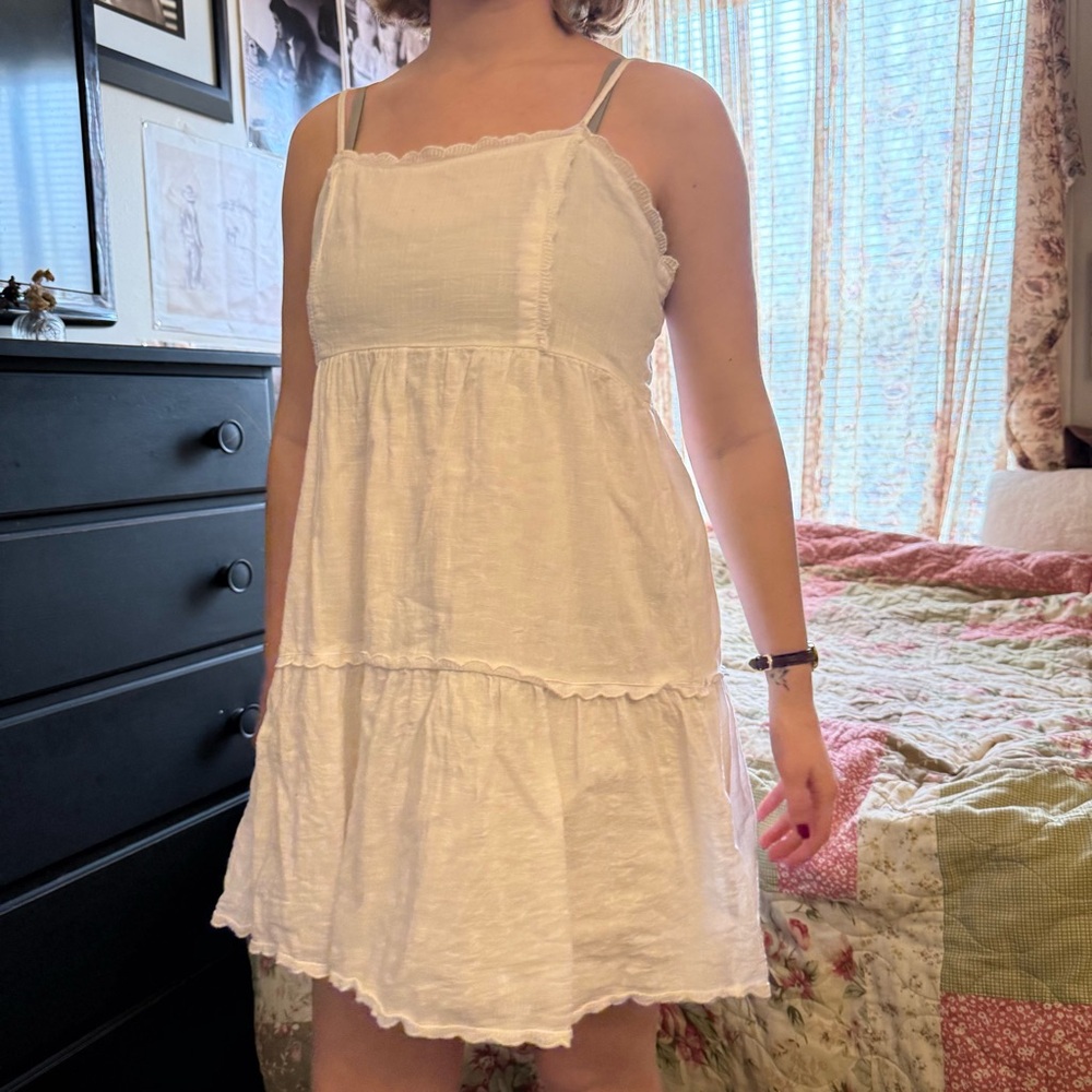 Aeropostale Dainty White Adjustable Spaghetti Straps Dress M